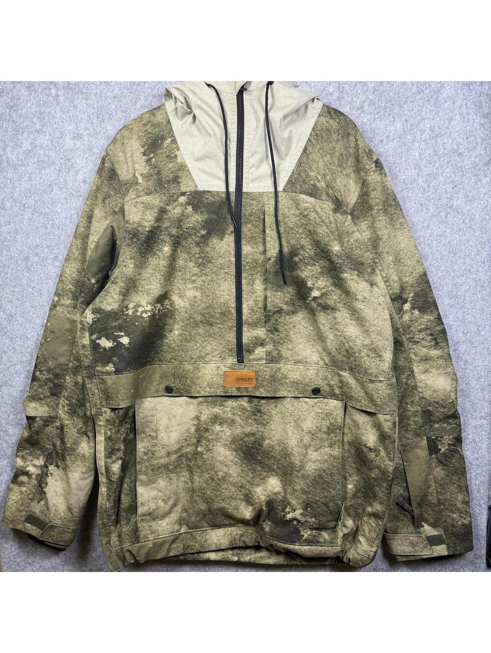 Y2K Oakley Factory Pilot Camo Half Zip Pullover Anorak Snowboard Jacket XXL